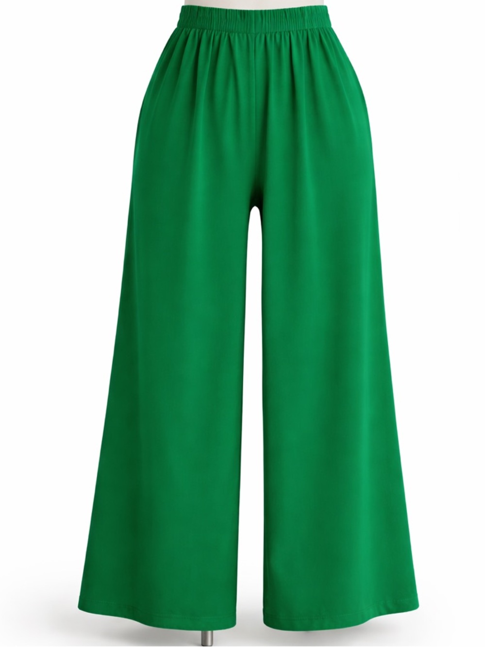 BTFBM Green Wide Leg Pants High Waist Elastic Waist Flowy Casual